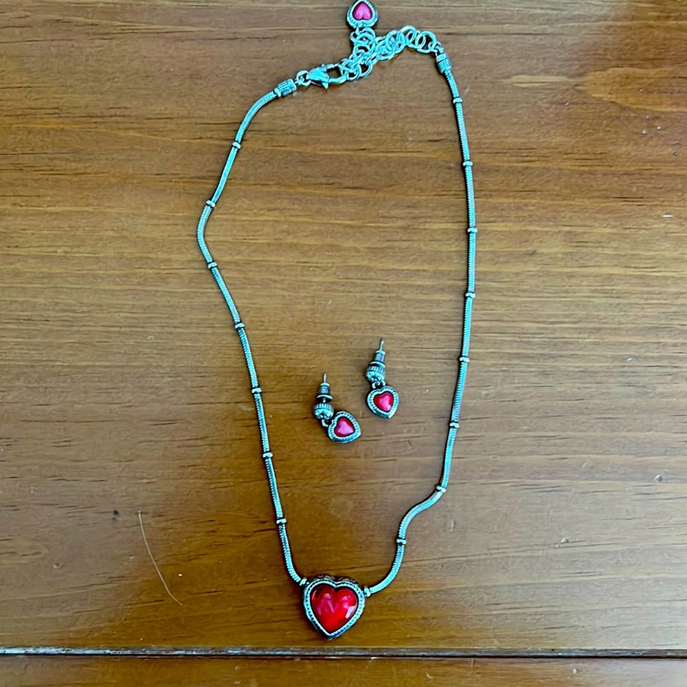 Brighton heart necklace and earring set